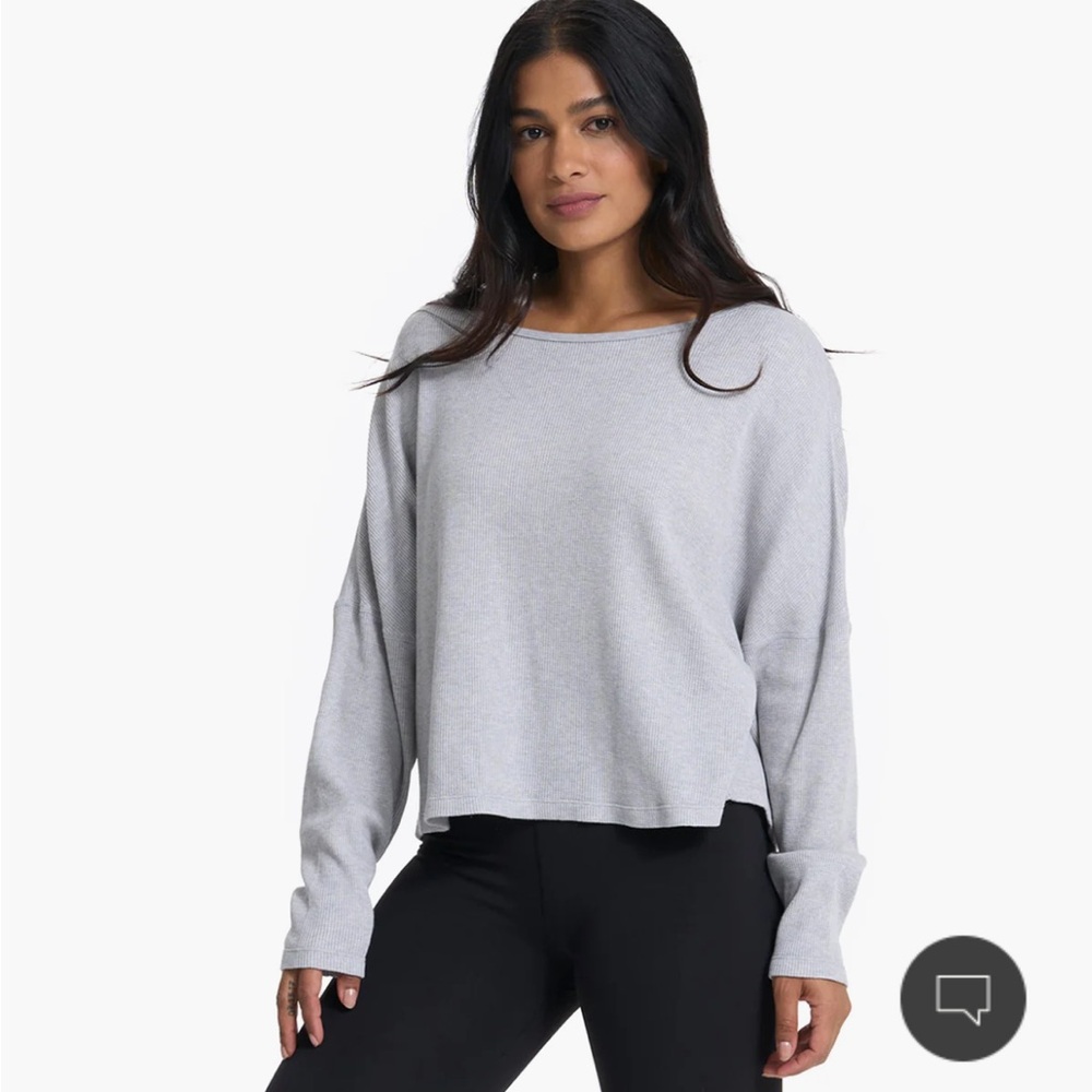 Vuori Slouchy Waffle Crew - sz Small